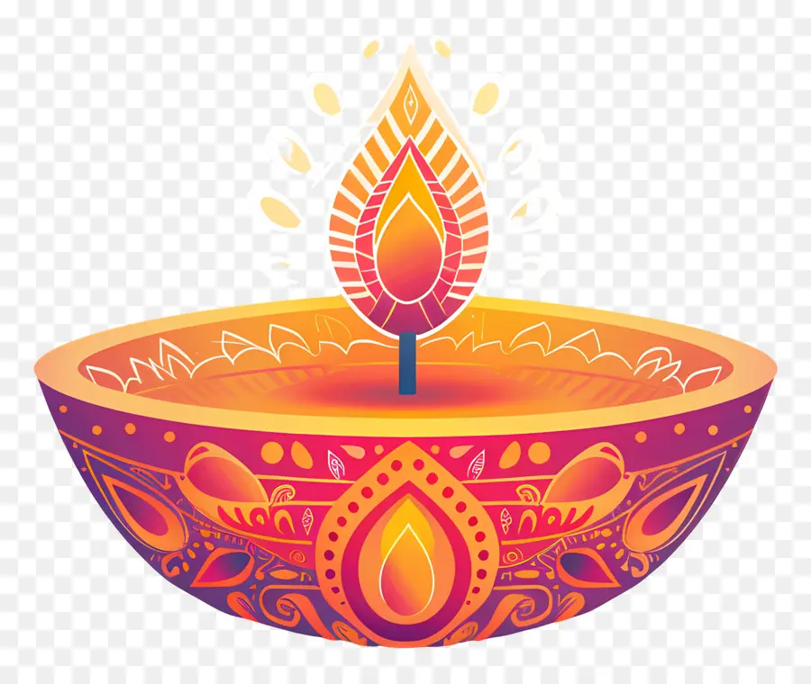 Diwali Diya，Diya Decorativa PNG