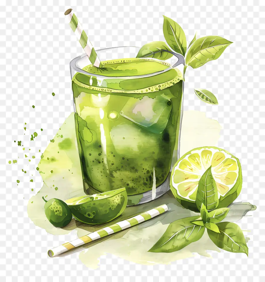 Bebida Matcha，Bebida Verde PNG