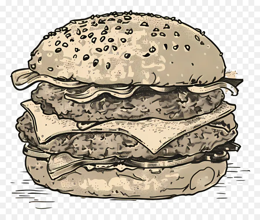 Esquema De Hamburguesa，Hamburguesa De Bosquejo PNG