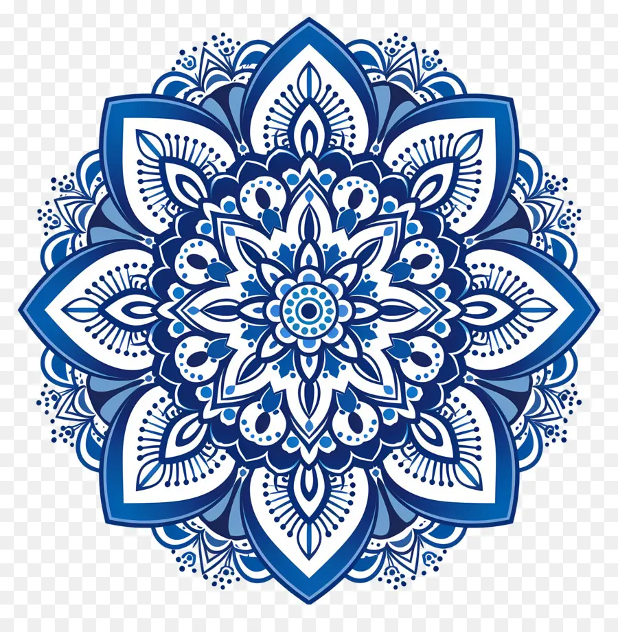 Patrón De Mandala，Mandala Azul PNG