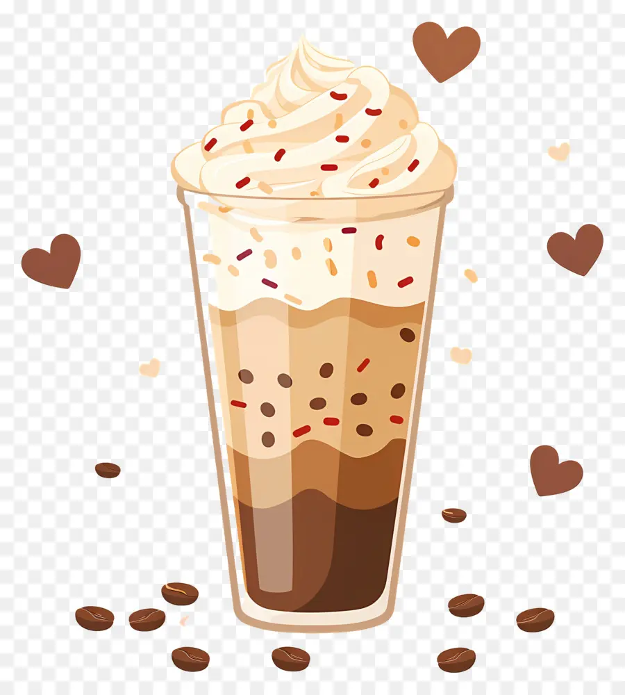 Café Caliente，Café Helado Con Crema PNG