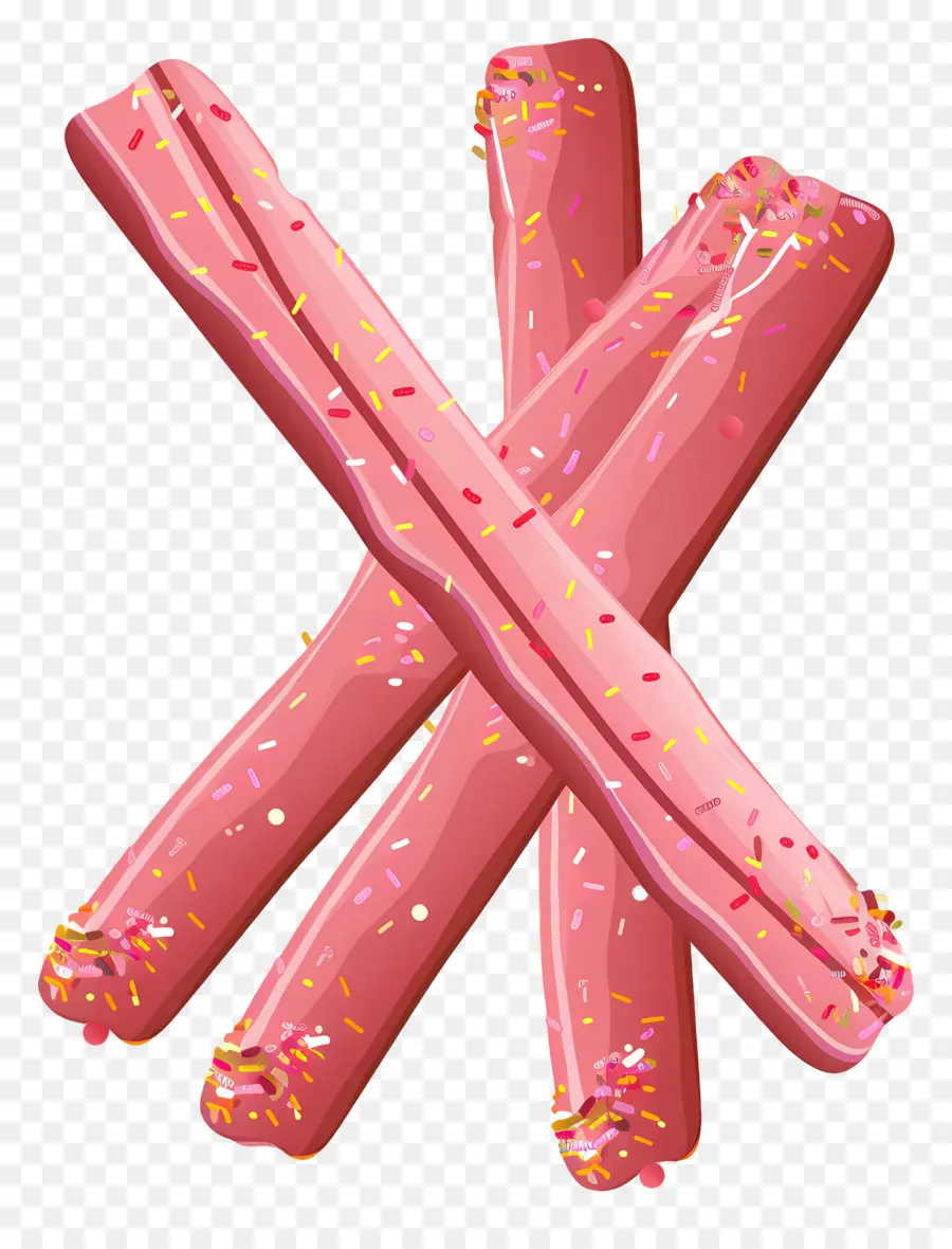 Palitos De Chocolate，Palitos Espolvoreados De Color Rosa PNG