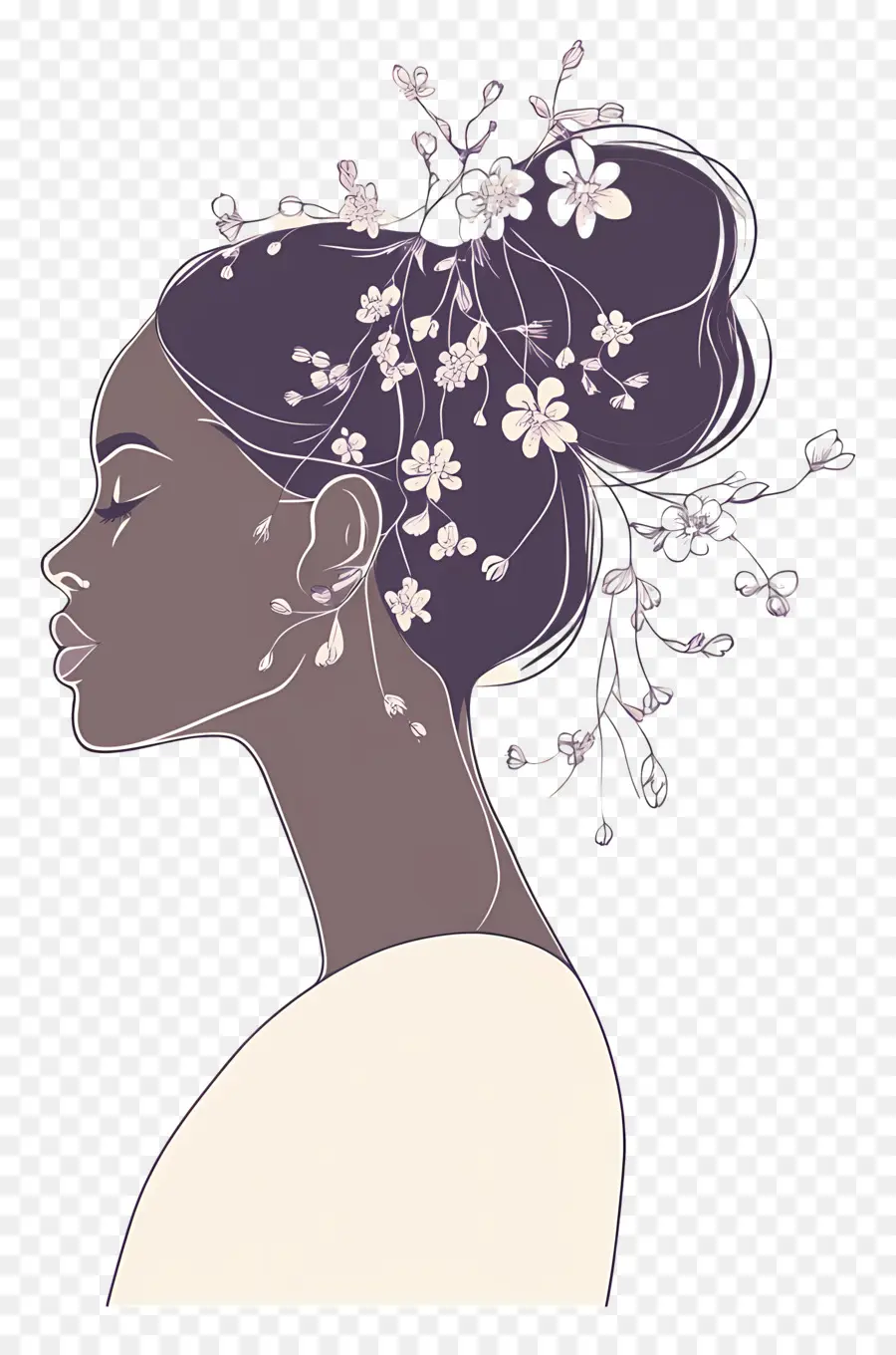 Logotipo De Niña，Mujer De Pelo Floral PNG