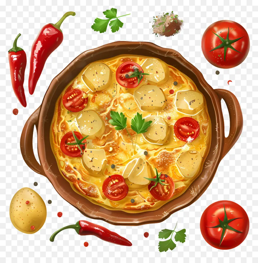 Tortilla Española，Pizza Vegetal PNG