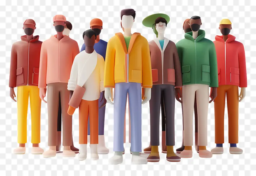 Multitud De Personas，Figuras Coloridas PNG