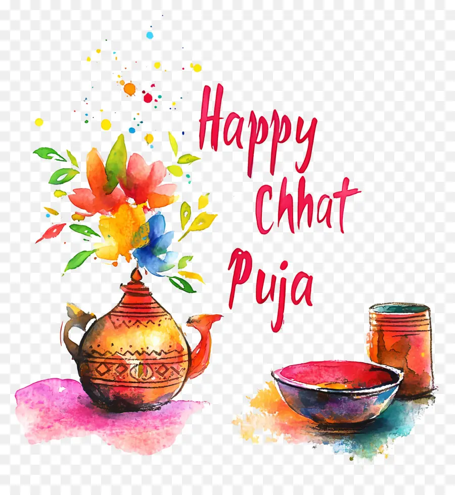 Feliz Chhat Puja，Chhath Puja Acuarela PNG