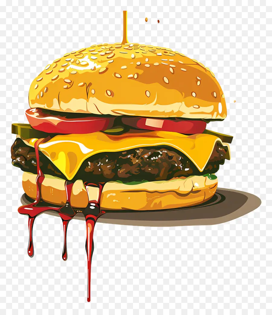 Hamburguesa Jugosa，Hamburguesa Colorida PNG