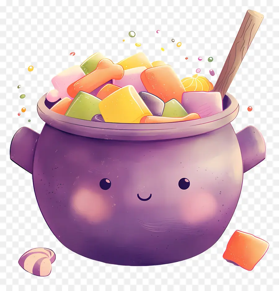 Dulces De Halloween，Caldero Morado PNG