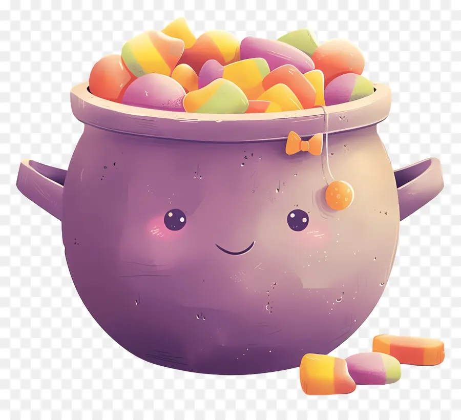 Dulces De Halloween，Caldero Morado PNG