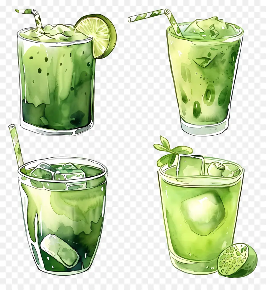 Bebida Matcha，Bebidas Verdes PNG