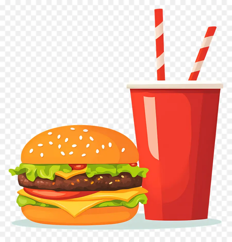 Hamburguesa Coca Cola，Hamburguesa Y Bebida PNG