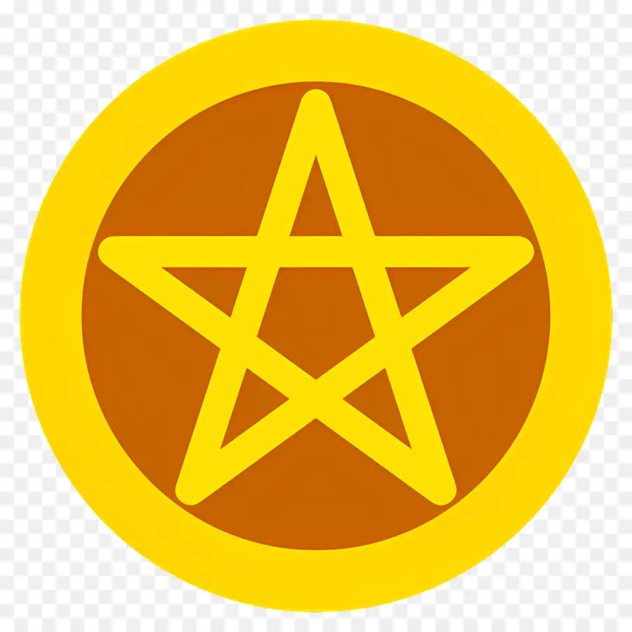 Símbolo Del Pentagrama，Pentagrama Amarillo PNG