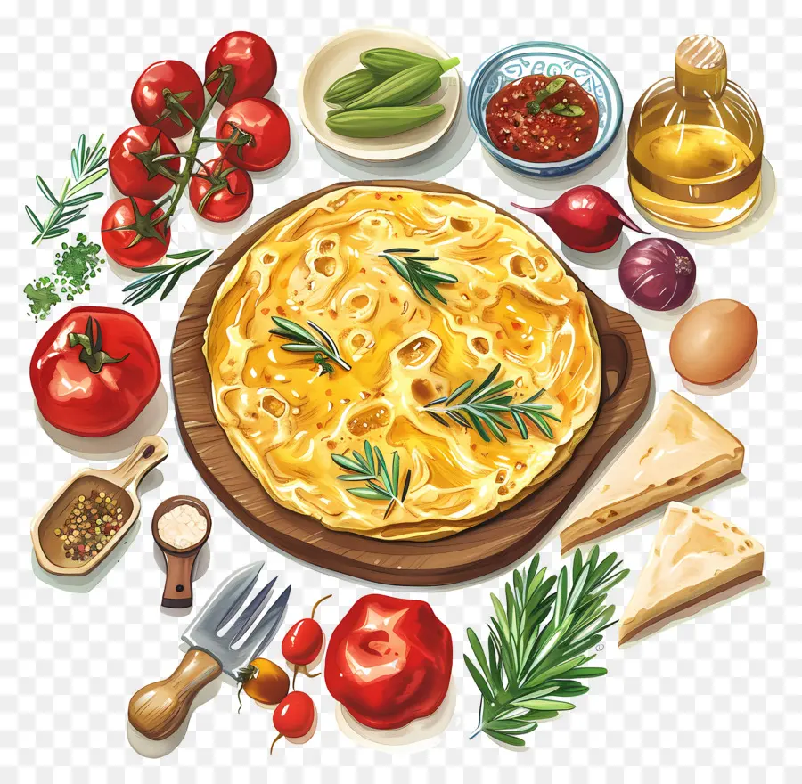 Tortilla Española，Pizza PNG