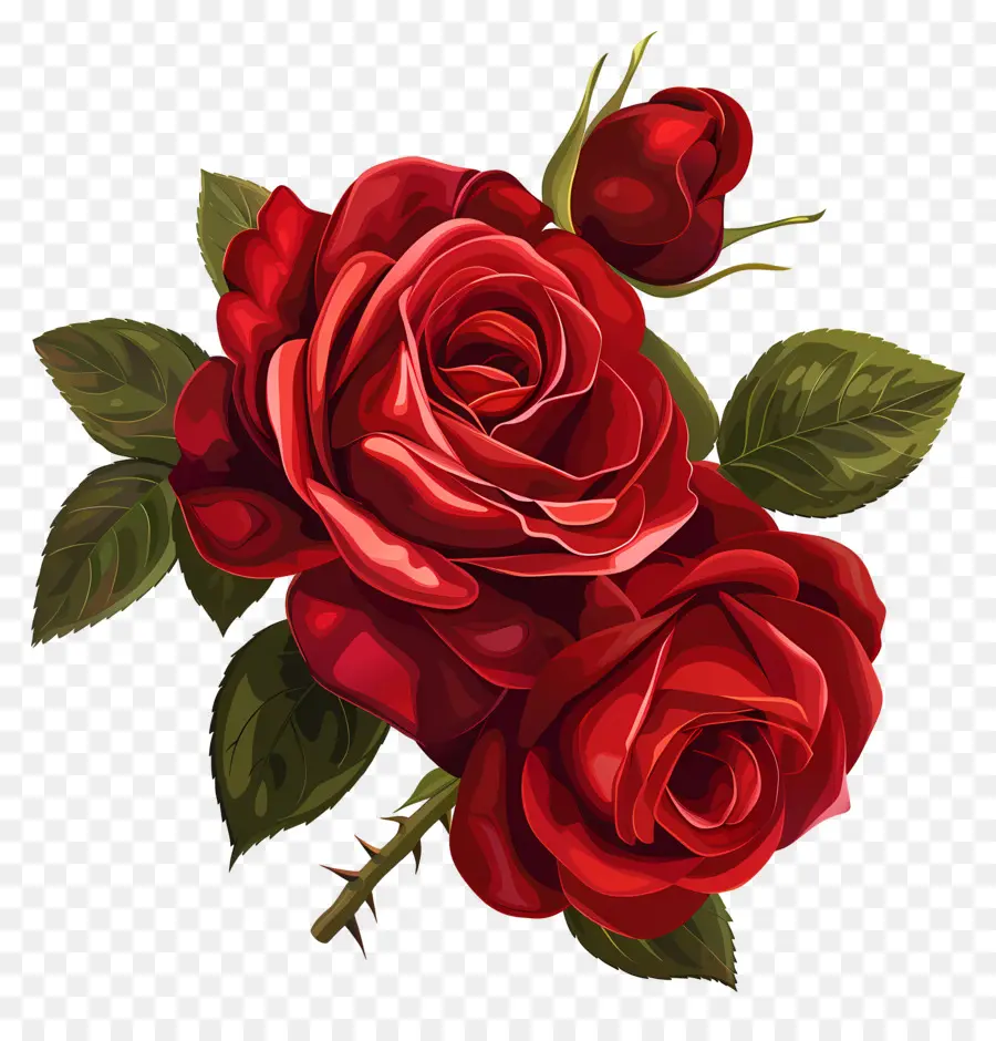 Rosa Roja，Hojas PNG