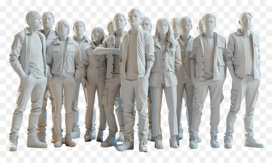 Multitud De Personas，Grupo De Estatuas PNG