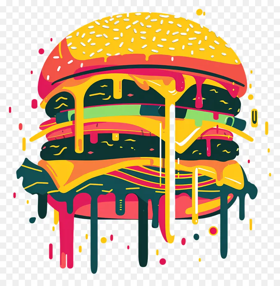 Hamburguesa Jugosa，Hamburguesa Colorida PNG