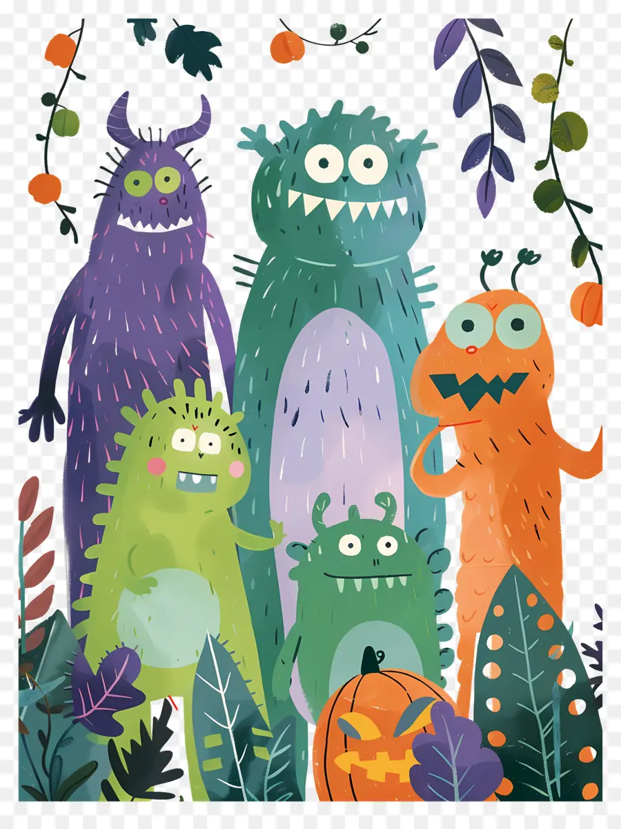 Monstruos De Dibujos Animados，Monstruos Coloridos PNG