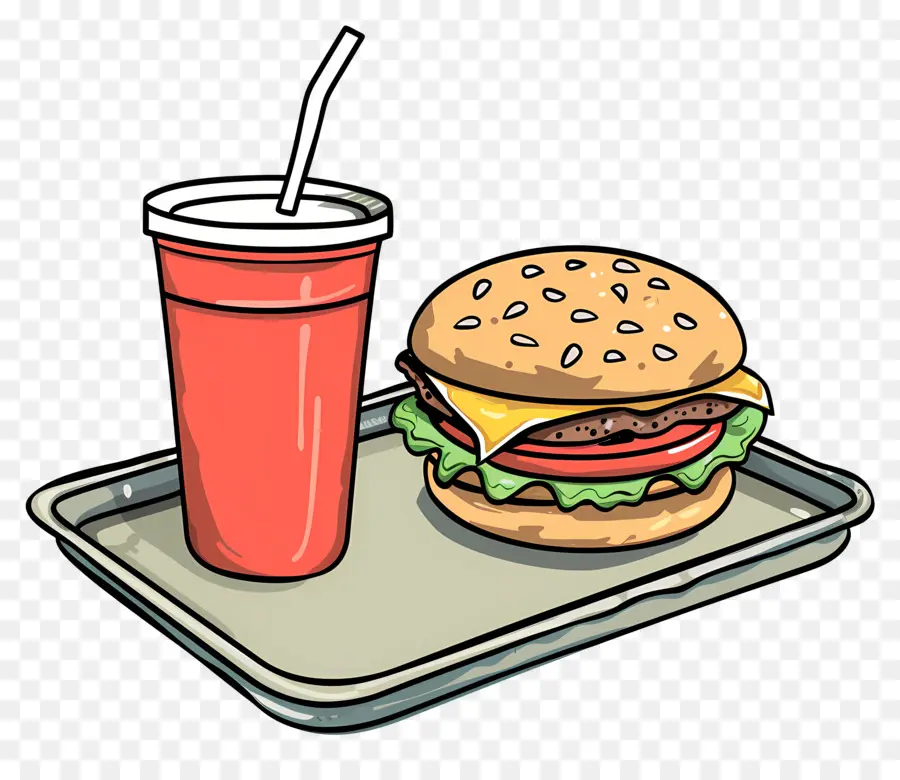 Hamburguesa Coca Cola，Hamburguesa Y Bebida PNG