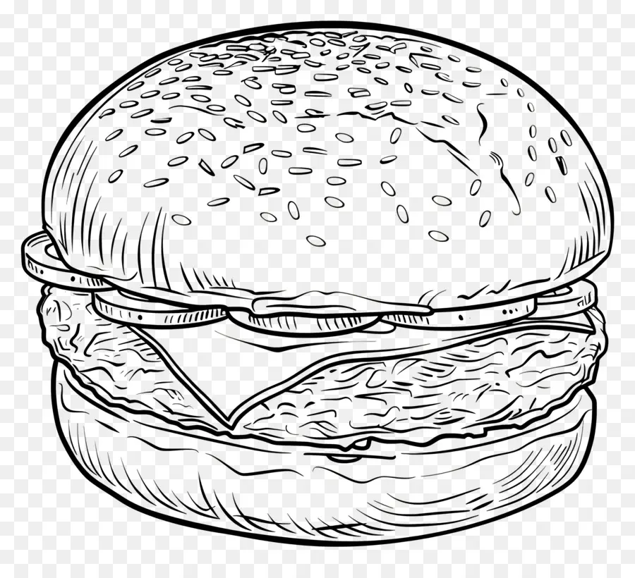 Esquema De Hamburguesa，Bosquejo De Hamburguesa PNG