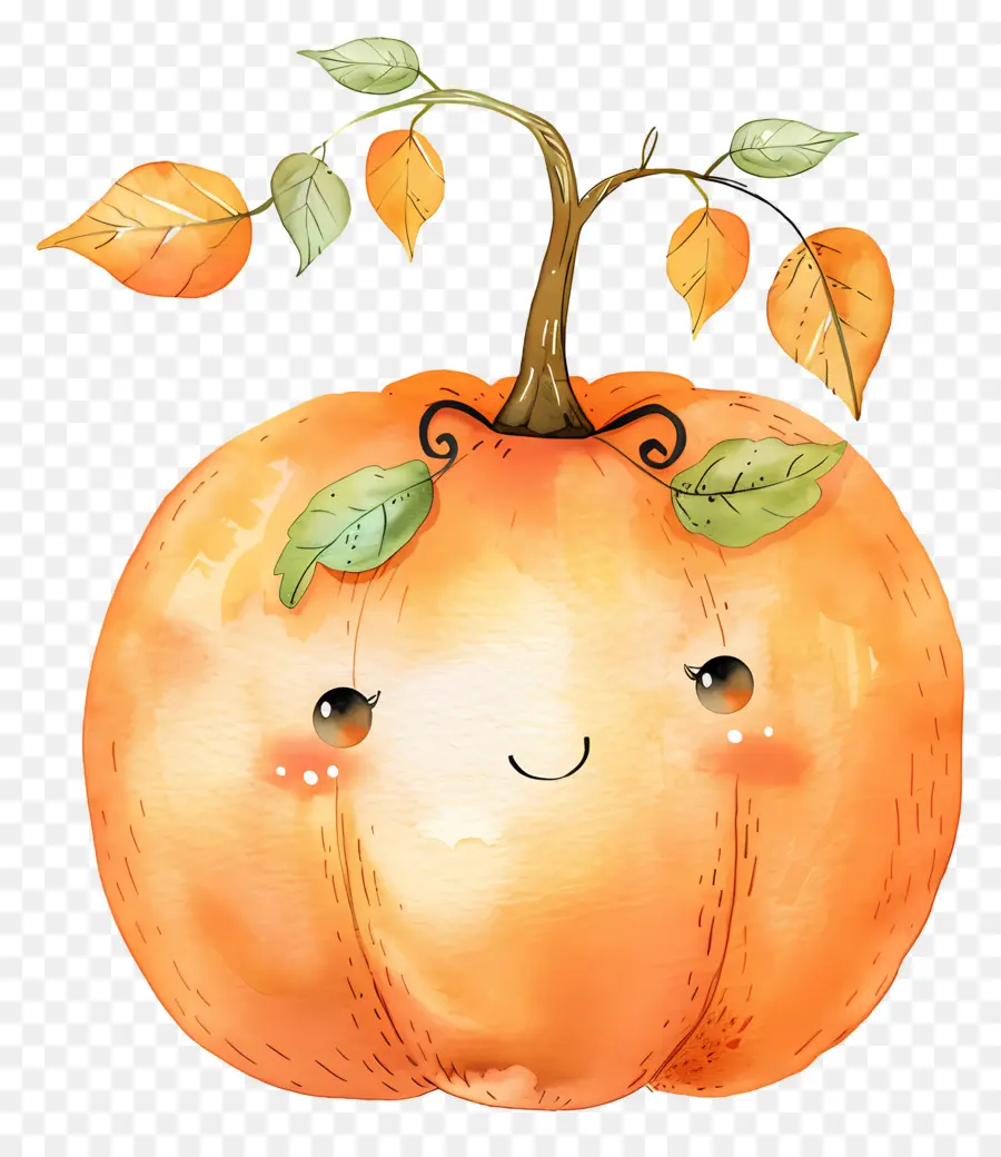 Calabaza Acuarela，Calabaza Sonriente PNG