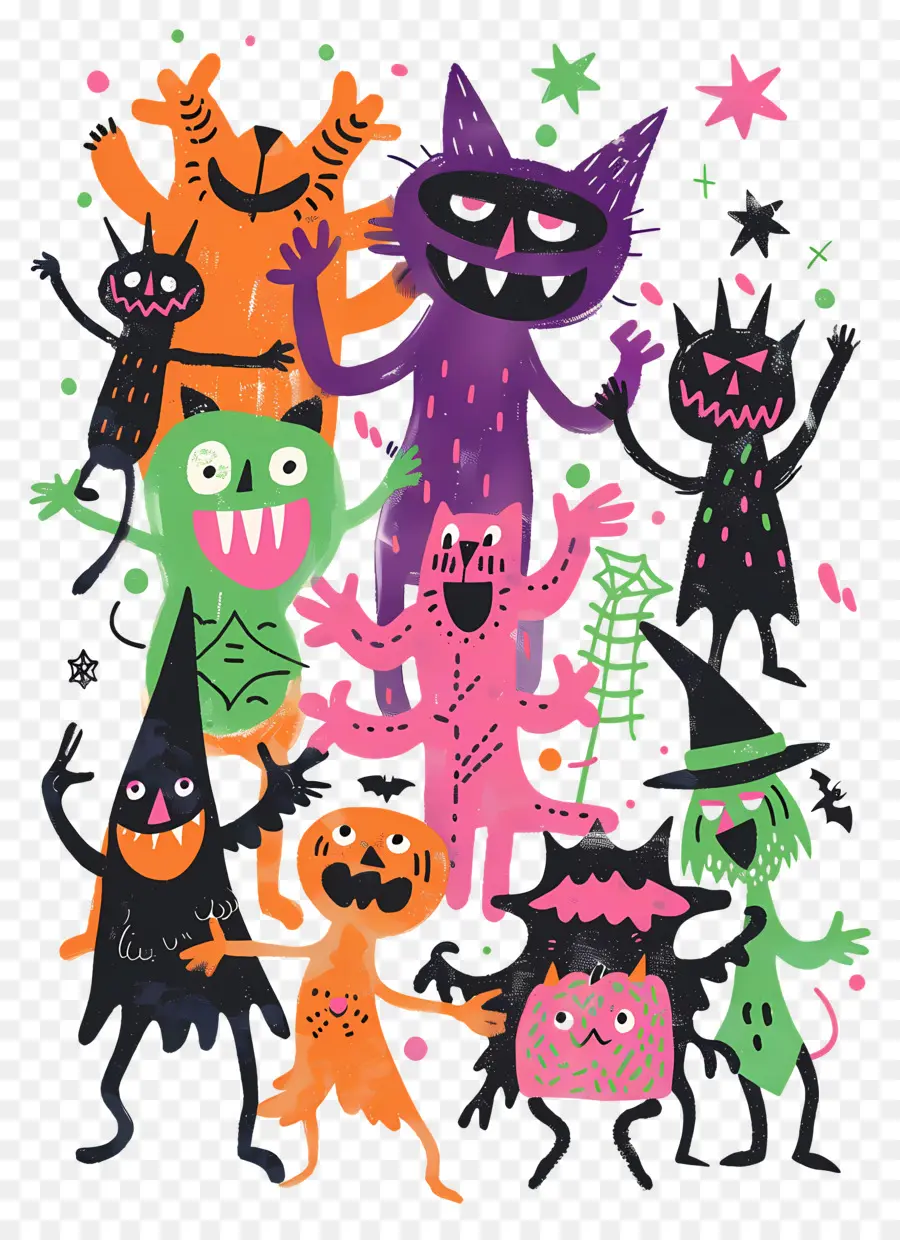 Monstruos De Dibujos Animados，Monstruos De Halloween PNG