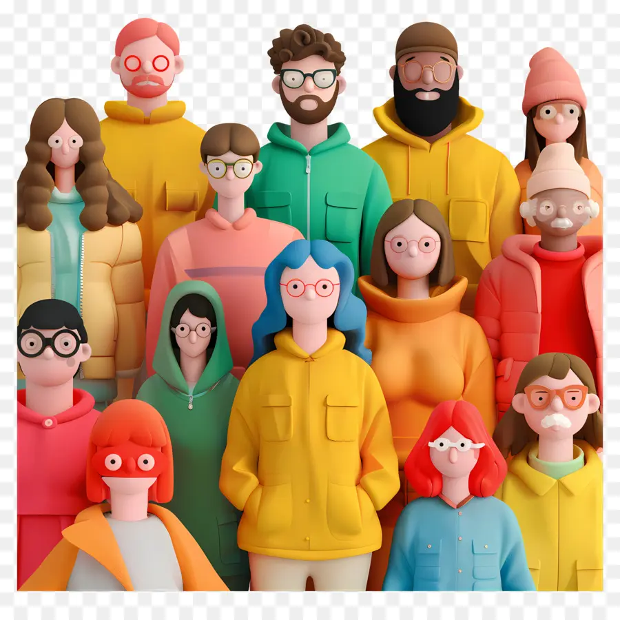 Multitud De Personas，Figuras De Arcilla De Colores PNG