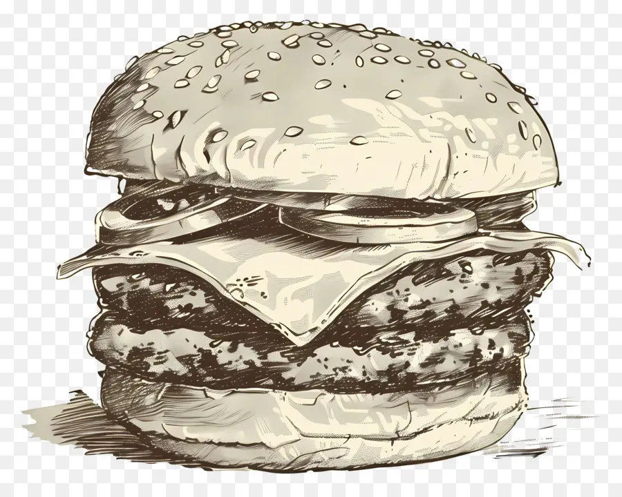 Esquema De Hamburguesa，Hamburguesa De Bosquejo PNG