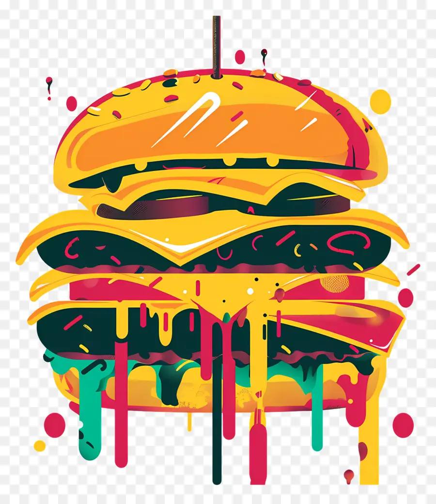 Hamburguesa Jugosa，Hamburguesa Colorida PNG