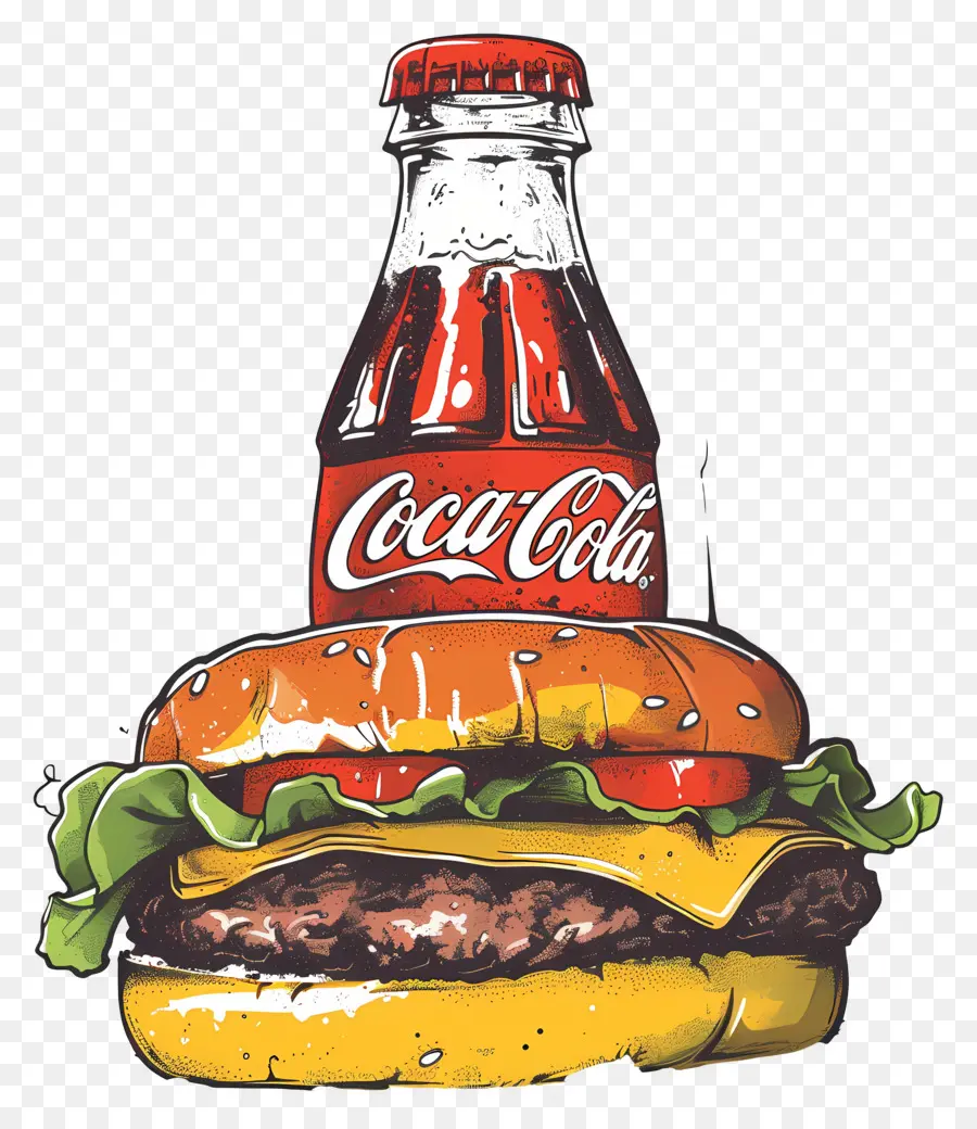 Hamburguesa Coca Cola，Coca Cola Y Hamburguesa PNG