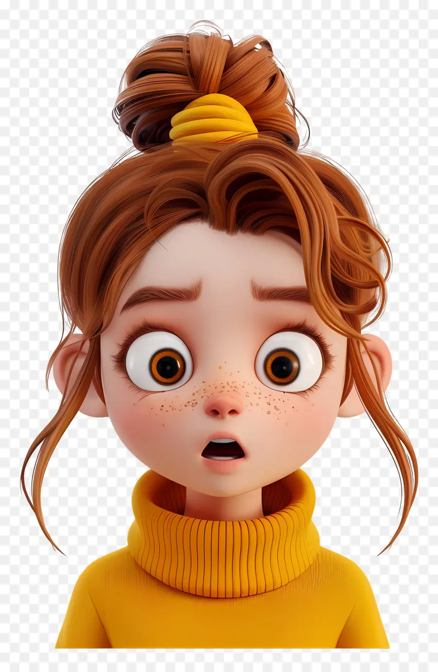 Chica Sorpresa，Personaje Con Moño Y Pecas PNG