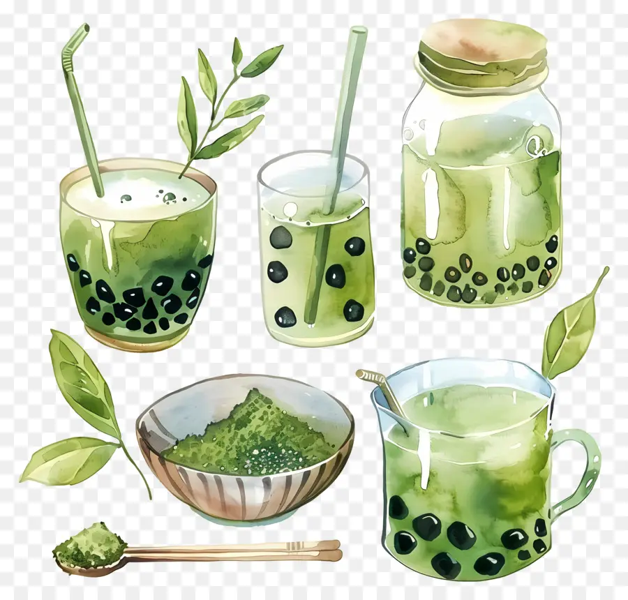 Bebida Matcha，Bebidas Matcha PNG