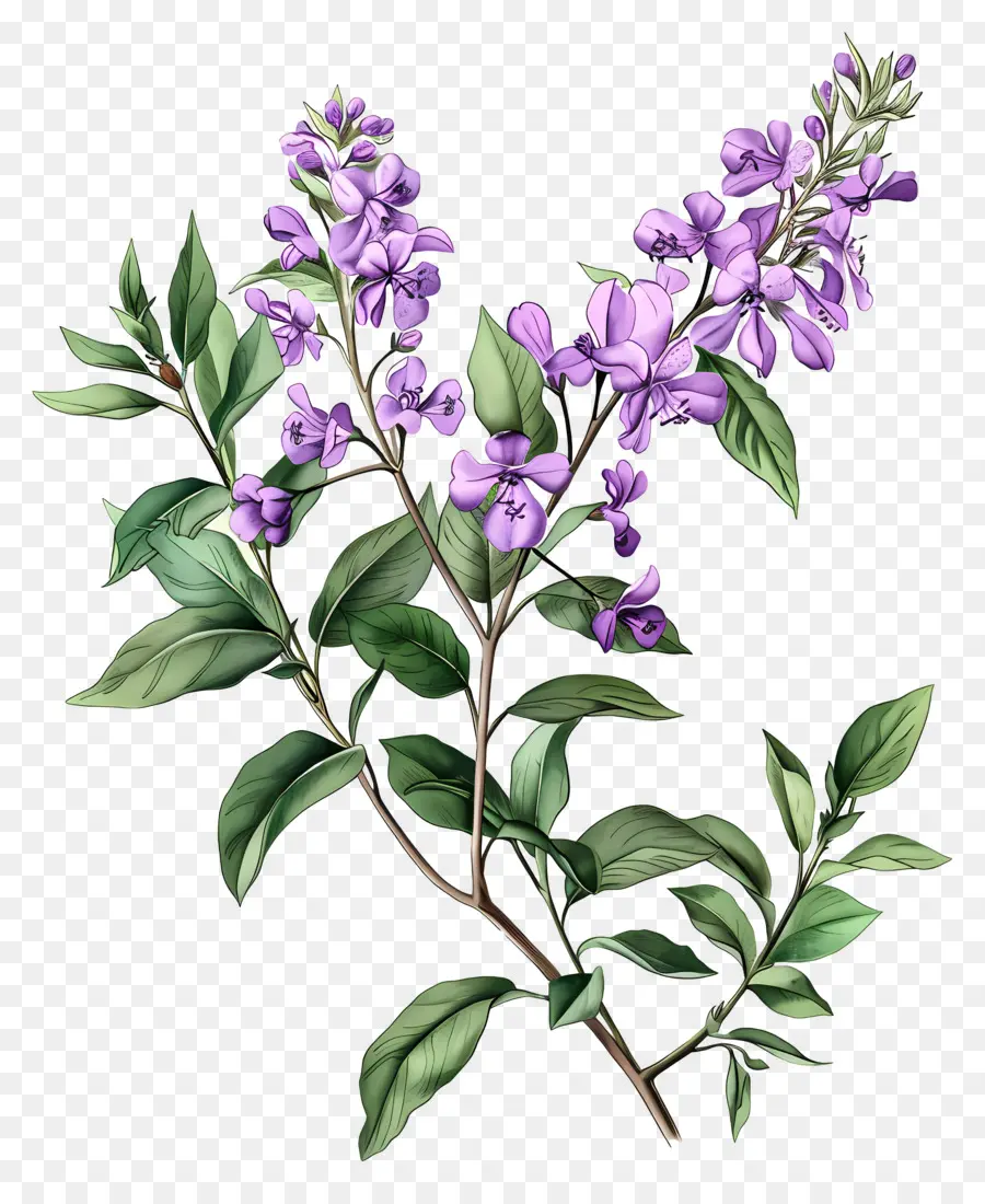 Arándano Floreciente，Flores Moradas PNG