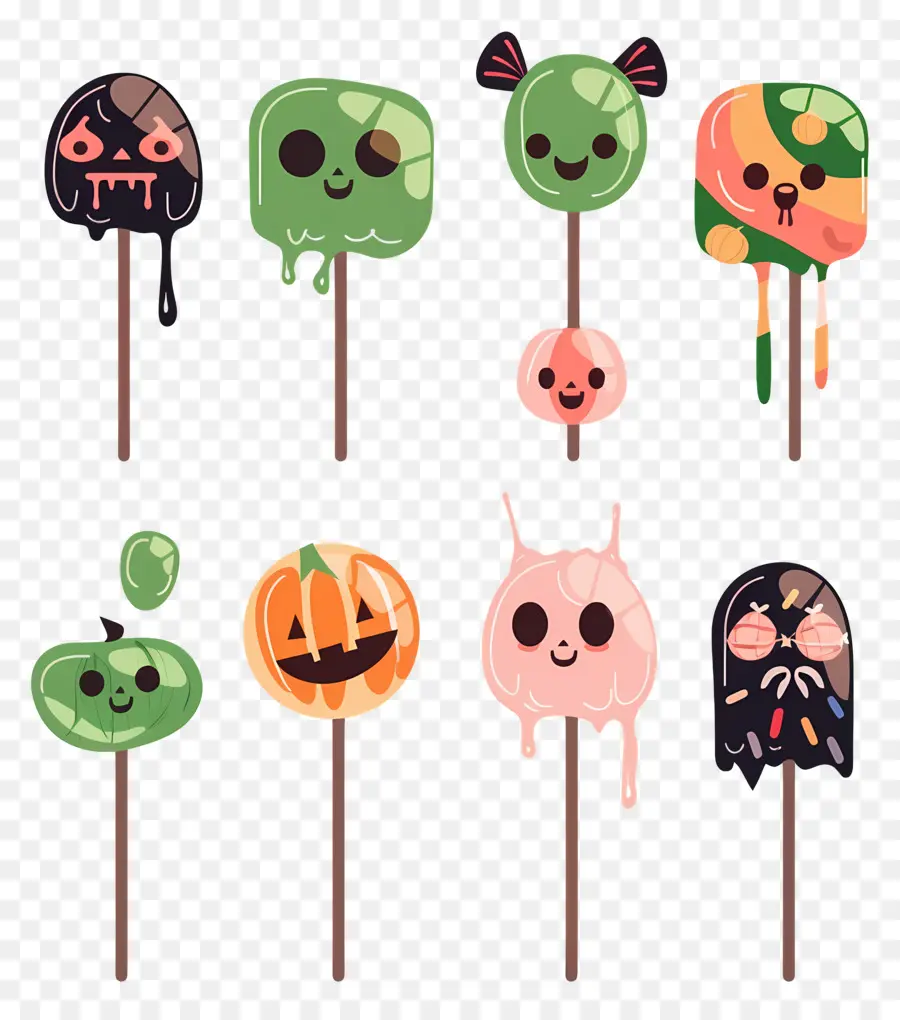 Piruleta De Halloween，Lindos Personajes De Paleta PNG