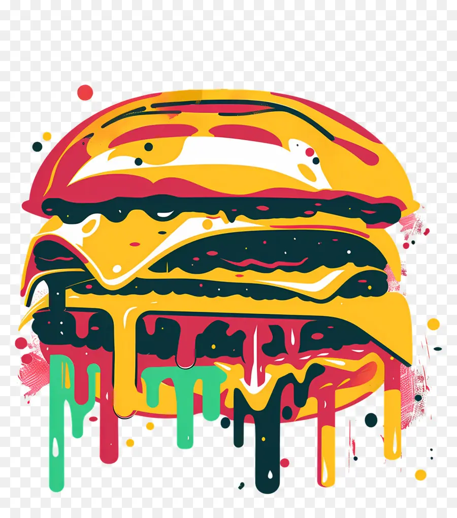 Hamburguesa Jugosa，Hamburguesa Colorida PNG