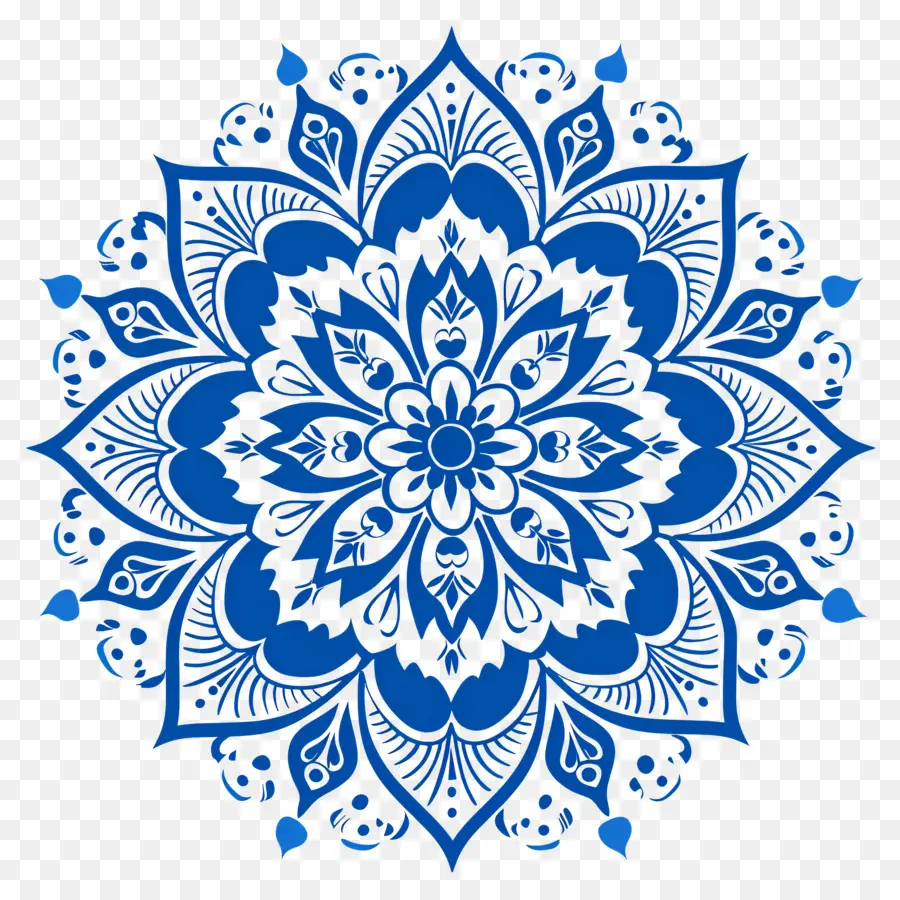 Patrón De Mandala，Mandala Azul PNG