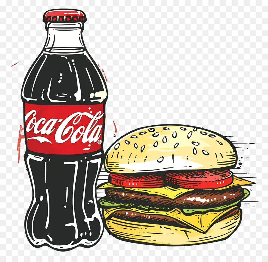 Hamburguesa Coca Cola，Coca Cola Y Hamburguesa PNG