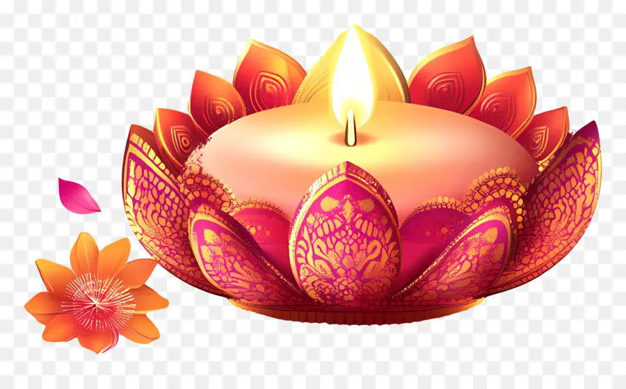 Feliz Bhai Dooj，Trío Lotus Diya PNG