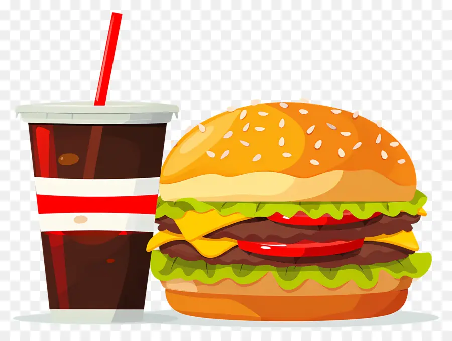 Hamburguesa Coca Cola，Hamburguesa Y Papas Fritas PNG