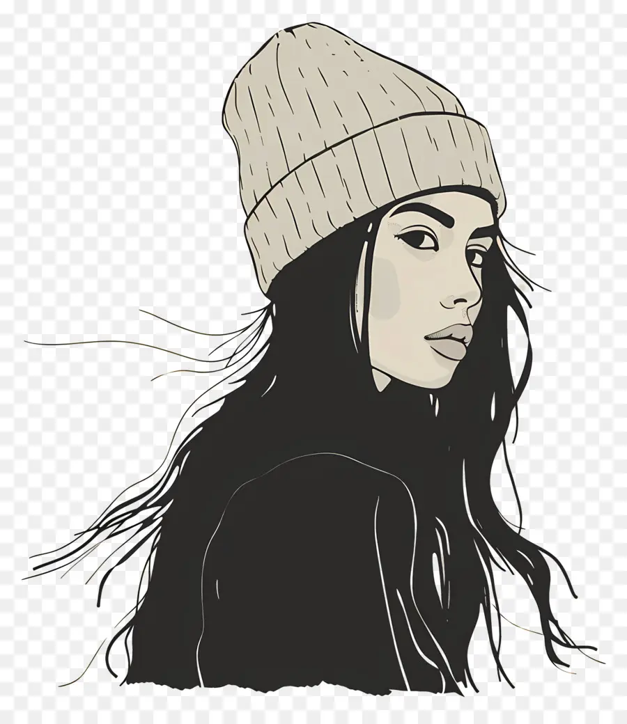 Logotipo De Niña，Mujer Con Estilo En Gorro PNG