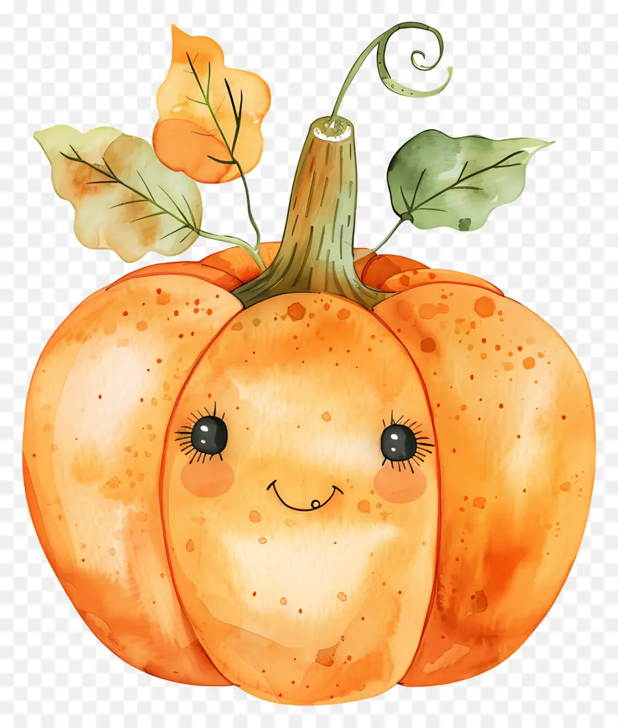 Calabaza Acuarela，Calabaza Sonriente PNG