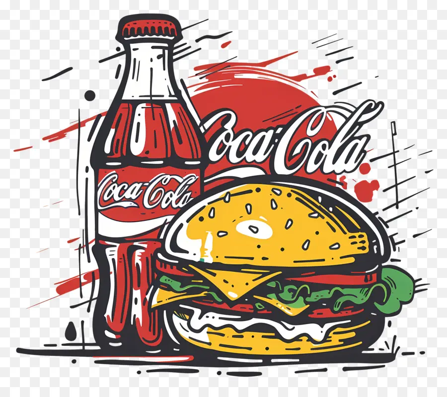 Hamburguesa Coca Cola，Coca Cola Y Hamburguesa PNG