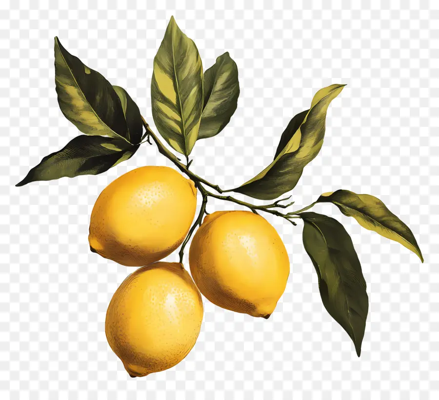 Limon Vintage，Rama De Limon PNG