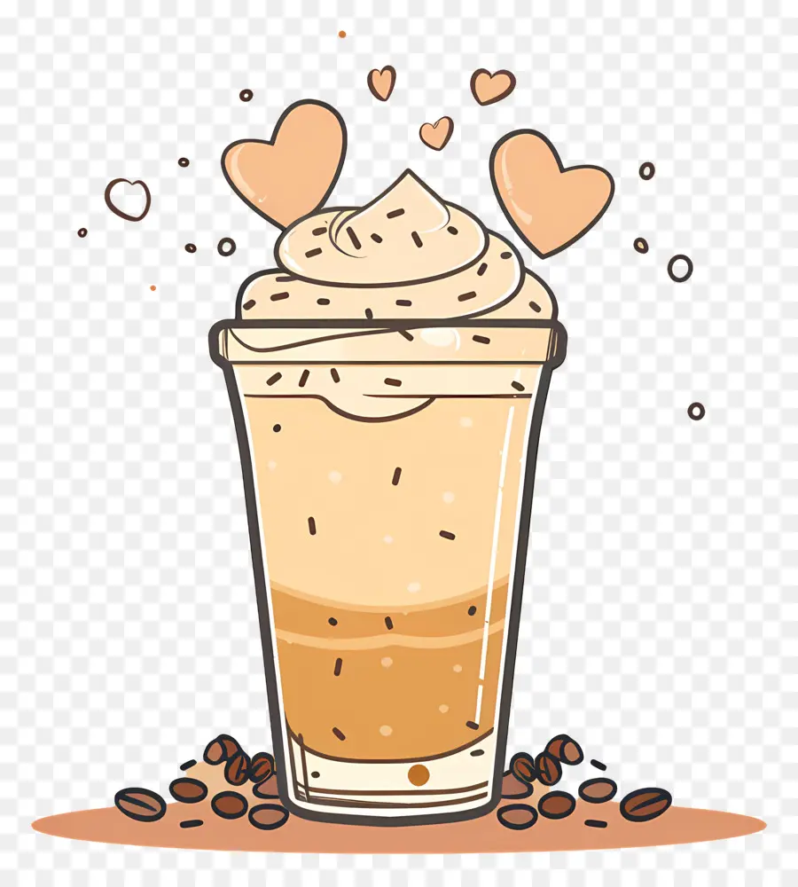 Café Caliente，Café Helado Con Crema PNG