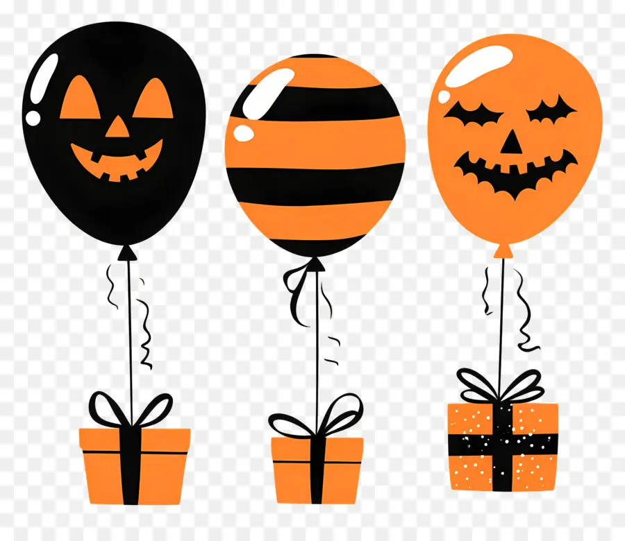 Globos De Halloween，Regalos PNG