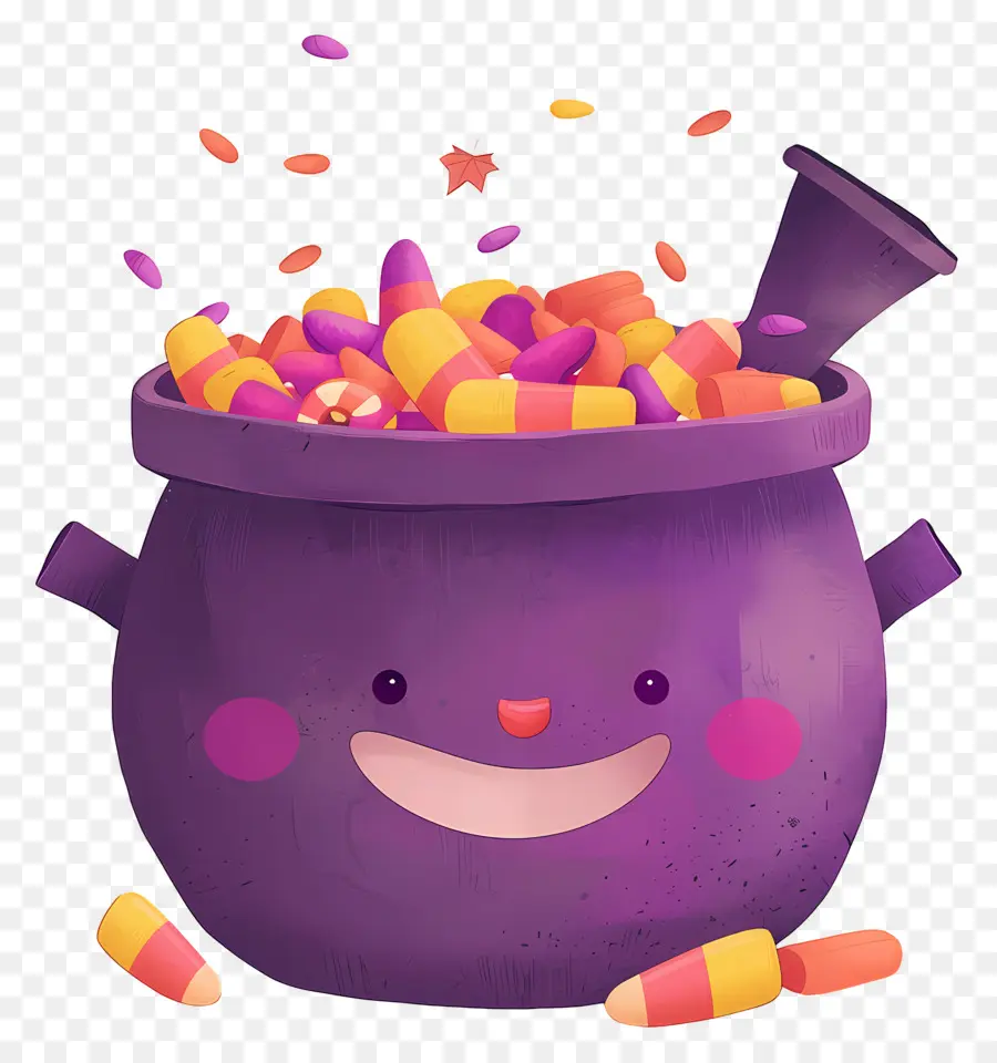 Dulces De Halloween，Caldero De Caramelo PNG