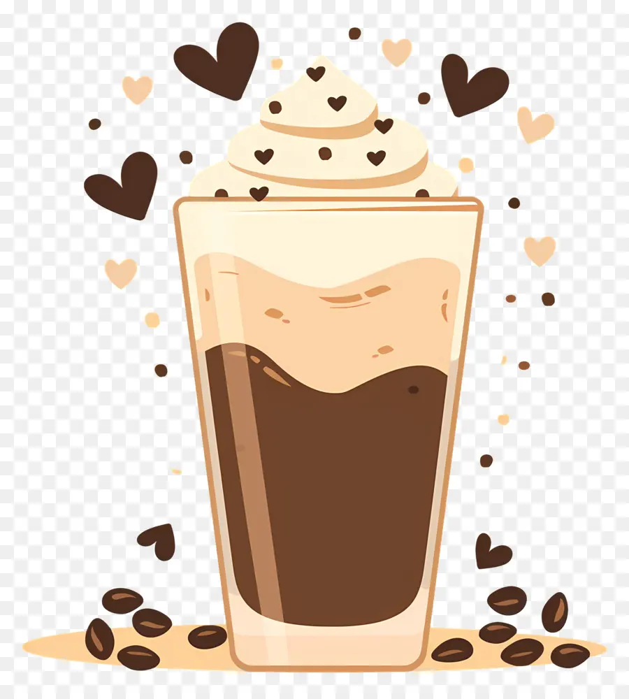 Café Caliente，Café Helado Con Crema PNG