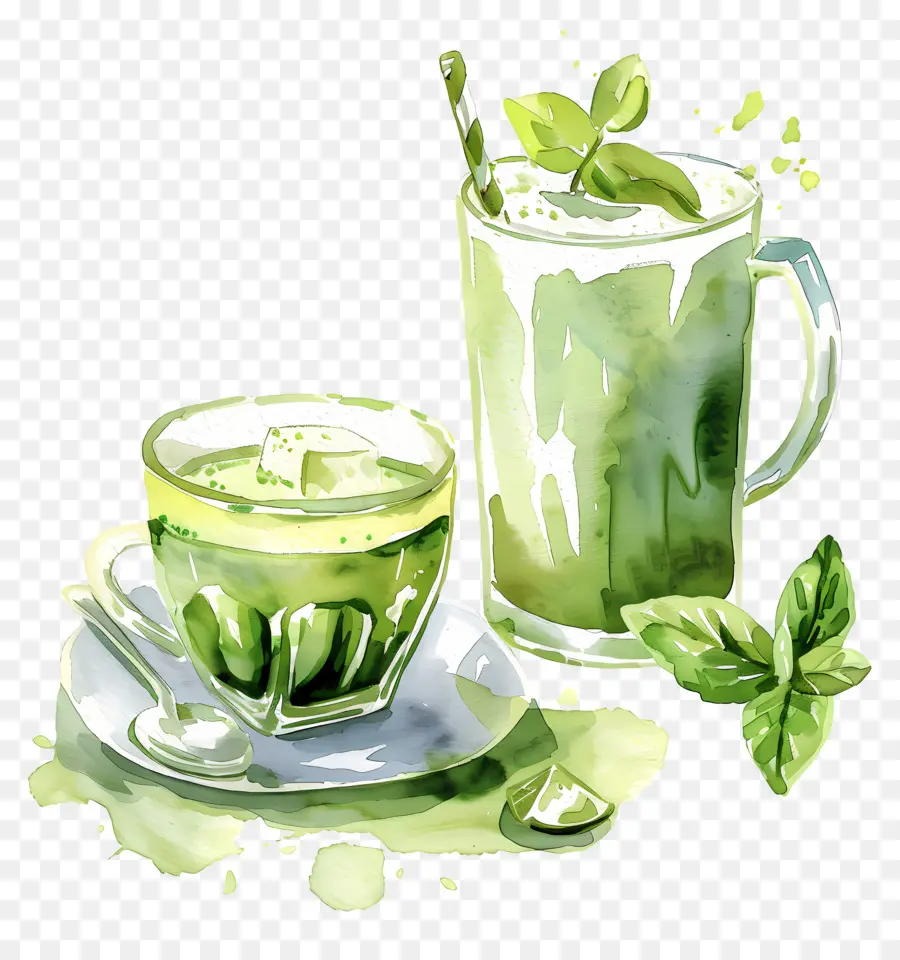 Bebida Matcha，Té Verde PNG