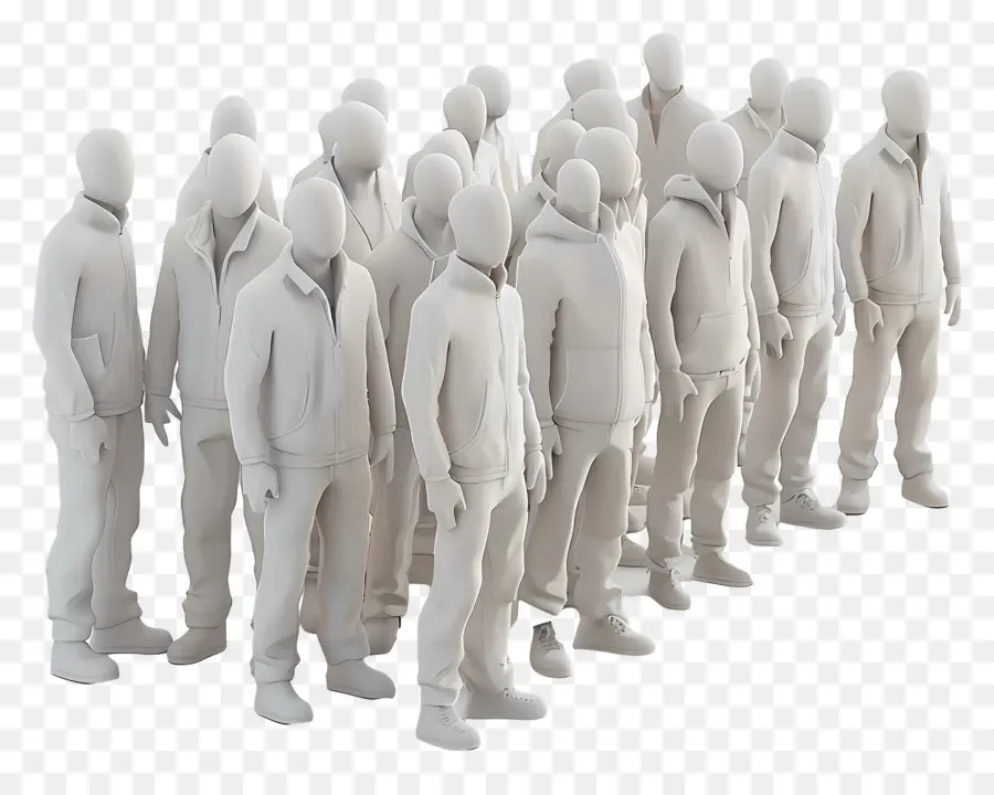 Multitud De Personas，Figuras De Madera PNG