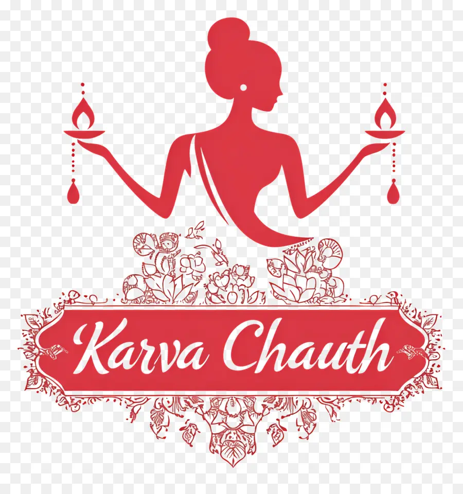 Karva Chauth，Silueta Con Lámparas PNG