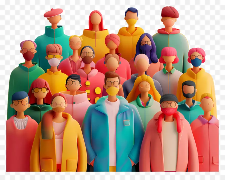 Multitud De Personas，Grupo De Personas Con Máscaras PNG